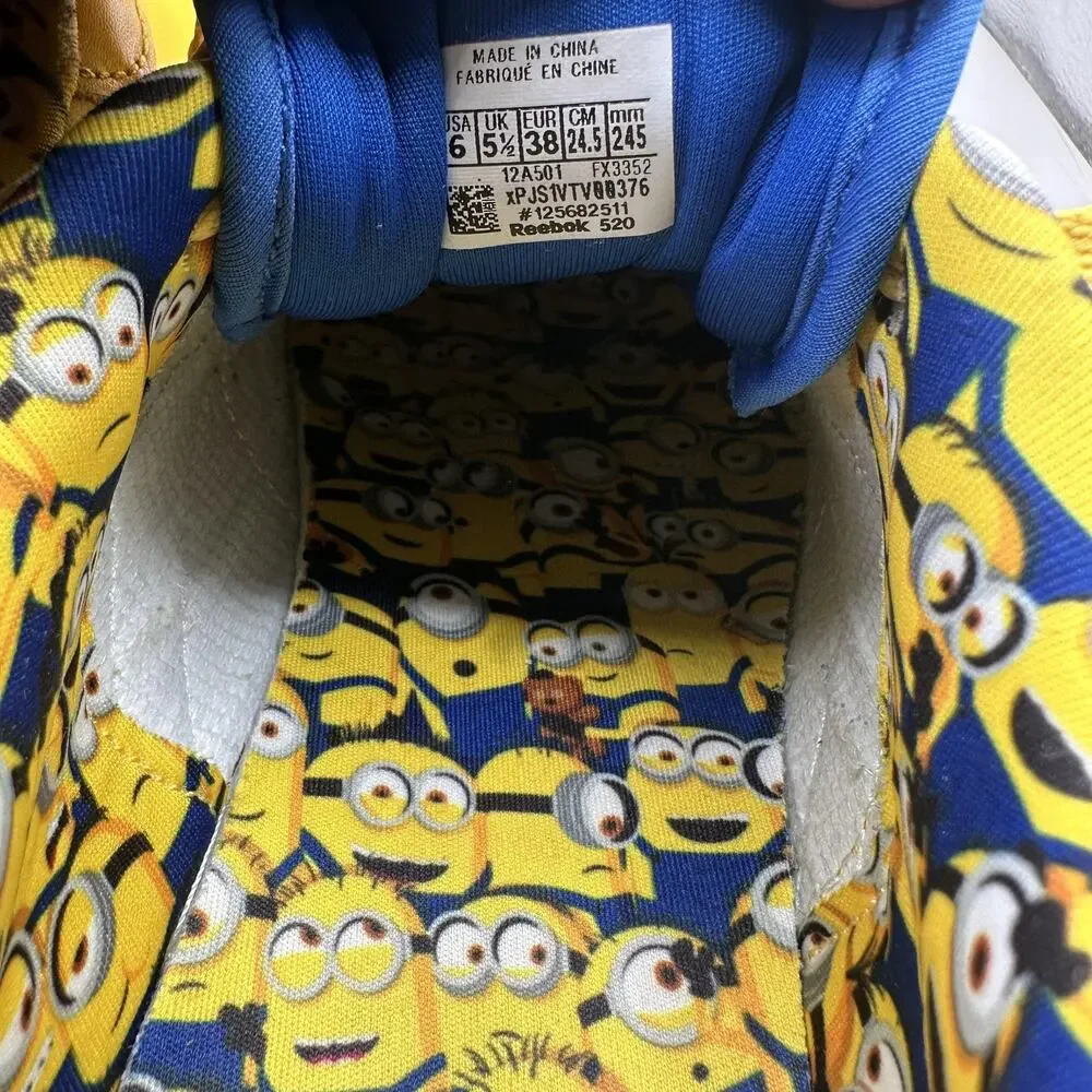 Reebok Minions Club C 85 Shoes Big Kids Size 6 Yellow Leather Sneakers FX3352